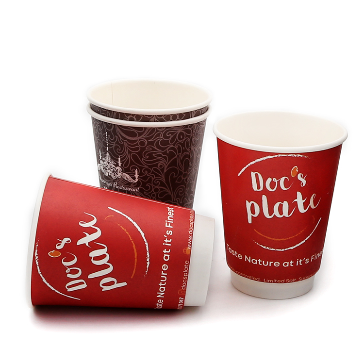 High Quality Wholesale Cafe Shop Restaurant Custom Logo Eco Friendly Take Away Double Wall Disposable Coffee Paper Cup