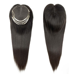 High Quality <strong>100</strong>% Raw Vietnamese Human Hair Silk Base Full Lace Women's Toupee with Clip - Product Image 2