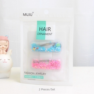 Lot de 2 pinces à cheveux coréennes à paillettes effet sable mouvant, mignonnes, pour enfants, ensemble de pinces BB pour filles - Product Image 2