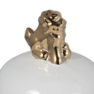 Vaso Decorativo in Ceramica con Finale a Forma di Leone Dorato per Soggiorno o Ufficio - Product Image 5