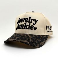 OEM ODM Luipaardprint Blad Visor Twee Kleurige Baseball Pet Aangepaste Cursieve Letter Hart Zijtext Borduurwerk Katoen Unisex Mode