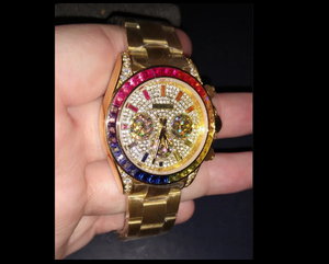 Moissanite Watch Mechanical Luxury Watch Rainbow Accept OEM ODM Service Hip Hop <b>Automatic</b> Watch for Men - Product Image 4