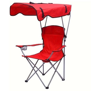 Chaise de pêche avec cadre métallique et pare-soleil, chaise de <span class=keywords><strong>camping</strong></span> et de plage d'extérieur avec dossier pare-soleil, design pliable, <span class=keywords><strong>fauteuil</strong></span> portable - Product Image 6