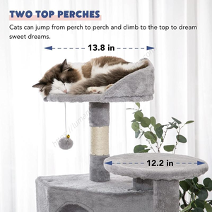 Venta al por mayor: Nuevo diseño de árboles rascadores de seguridad de felpa, torres, muebles de madera y árboles de sisal para gatos. - Product Image 3