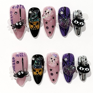 Ongles press-on amusants à thème Halloween, design <span class=keywords><strong>cercueil</strong></span>, pour la décoration de fête d'Halloween - Product Image 1