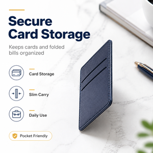 Porte-cartes en cuir PU premium à trois emplacements, pochette plate compacte et minimaliste pour usage quotidien, vente en gros, REACH - Product Image 3