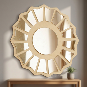 Modern Bohemian Farmhouse Eco-friendly Makeup <b>Mirror</b> Model MS10080 Wholesale Wooden <b>Wall</b> <b>Hanging</b> Home Decoration Living Room - Product Image 4