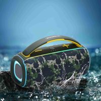 Subwoofer portable haute puissance pour enceinte avec entrées TWS USB et AUX, étanche IPX6, double diaphragme et éclairage RGB