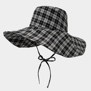 Casquette de soleil à carreaux avec logo personnalisé, chapeau bob à large bord pour les vacances d'été à la plage et les sorties en plein air - Product Image 4