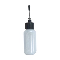 Botella de Plástico PP con Tapón Luer Lock Negro, Aguja Plana de Acero Inoxidable, Grado Médico 19G, Herramienta de Dispensación Estéril
