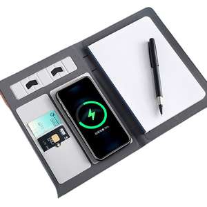 Carnet <span class=keywords><strong>rechargeable</strong></span> personnalisé Batterie externe 10000mah intégrée Chargement sans fil 80 feuilles Journal A6 A4 Business Office Spiral Design - Product Image 1