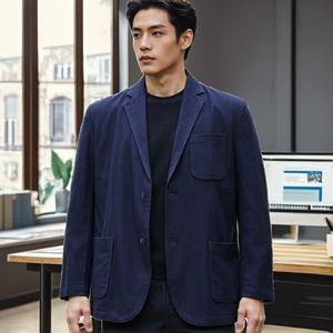เสื้อแจ็คเก็ตทรงทรัคเกอร์น้ำหนักเบาสำหรับฤดูใบไม้ร่วง ติดกระดุม สวมใส่สบาย เหมาะสำหรับทำงาน ทรงปกติ ผ้าฝ้ายซักแล้ว กันลม เป็นมิตรกับสิ่งแวดล้อม ระบายอากาศได้ดี - Product Image 2