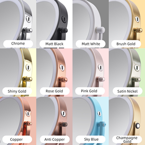 Miroir de Maquillage LED Intelligent Rotatif à 360° avec Grossissement 3x, Double Face, Commande Tactile, Lumières Tricolores, Alimenté par Piles, <span class=keywords><strong>pour</strong></span> <span class=keywords><strong>Coiffeuse</strong></span> - Product Image 6