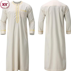 Robe <span class=keywords><strong>de</strong></span> <span class=keywords><strong>prière</strong></span> vintage modeste pour hommes pour l'Aïd Al-Fitr <span class=keywords><strong>tenue</strong></span> islamique douce avec broderie dorée disponible en 4XL robe d'été d'hiver - Product Image 5