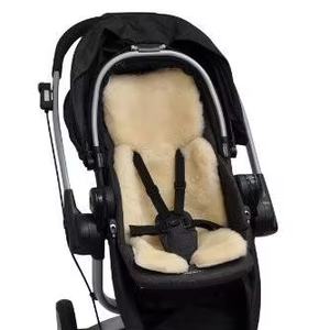 Coussin de siège d'hiver pour poussette bébé en peau de mouton australienne sur mesure, doux pour la peau, en <span class=keywords><strong>fourrure</strong></span> de mouton - Product Image 2