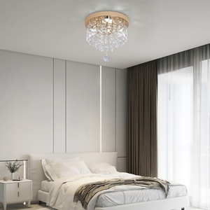 Plafonnier <span class=keywords><strong>LED</strong></span> moderne et élégant à cristaux suspendus 3 couleurs pour salon de villa - Product Image 4