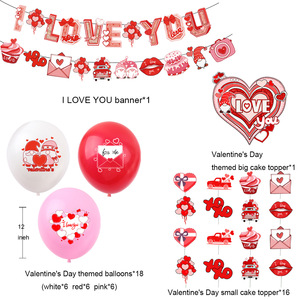 ชุดตกแต่งลูกโป่งธีมวันวาเลนไทน์ I LOVE YOU  แบบรักษ์โลก สีโรสโกลด์ ทองแดง แดง วัสดุฟอยล์/ลาเท็กซ์ - Product Image 2