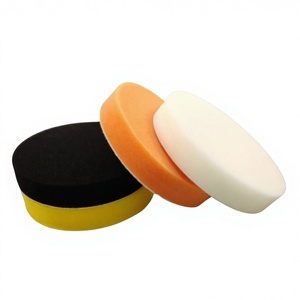 Éponge de polissage <span class=keywords><strong>pour</strong></span> carrosserie de voiture en polyester à bords plats de 3, 4 et 5 pouces, tampon de polissage de qualité supérieure, personnalisable, OEM - Product Image 1