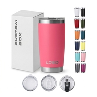 Gobelet isotherme en acier inoxydable 304 sans BPA de 20 oz, revêtement en poudre, logo et couleur personnalisés, double paroi isolée, pour les voyages, le bureau, la salle de sport