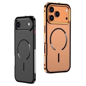 เคสโทรศัพท์แม่เหล็กแบบด้าน วัสดุ PC สำหรับ iPhone 17 14 15 16 Pro Max พร้อมกรอบระบายความร้อนอะลูมิเนียมอัลลอยด์ ป้องกันการกระแทก ขายดี - Product Image 1