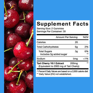 Gomitas de Cereza OEM ODM, Antioxidantes, Limpiador de Ácido Úrico 2000MG, Comodidad Articular, Movilidad, Sueño Saludable, Recuperación Muscular - Product Image 2