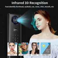 Fabricants CE FCC Interphone Vidéo 7-en-1 Tuya avec Reconnaissance Faciale, Veineuse et Empreinte Digitale, Serrure de Porte Intelligente de Sécurité à Entrée Sans Clé