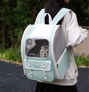 <b>Pet</b> Backpack <b>Carrier</b> Solid Color Oxford Material Zipper Closure Breathable Design for Cats - Product Image 5