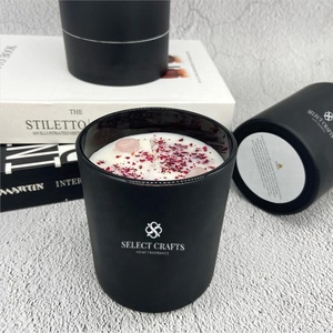 Velas perfumadas de cera de soja, tarro de vidrio negro mate, personalizado, de lujo, venta al por mayor - Product Image 4