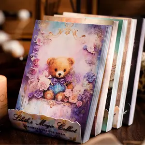 100pcs/lot Memo Pads Material Paper Lilith's Magic Collection Junk Journal Scrapbooking Cards Retro Background Decoration Paper