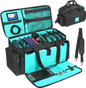 Cable File Bag With Detachable Dividers Dj Gig Bag Cord Organizer Case Laptop Dj Gear <b>Sound</b> Instrument Music <b>Equipment</b> - Product Image 1