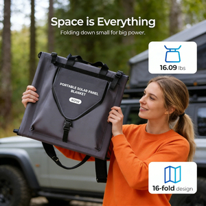 แผงโซลาร์เซลล์พกพา ALecter Emergency Power Source Survival 400W แบบพับได้ ชาร์จไฟได้ ชนิด N ประสิทธิภาพสูง 23.5% สีดำ รุ่น 20 - Product Image 3