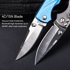 Usine professionnelle Sanrenmu OEM ODM couleur argent aluminium 4Cr15N lame en acier inoxydable couteau d'<span class=keywords><strong>okapi</strong></span> extérieur - Product Image 5