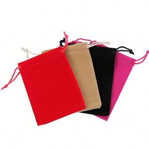 Pochette à bijoux en velours personnalisée avec logo imprimé, sac à cordon pour offrir en cadeau - Product Image 4