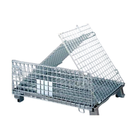 Cages de stockage galvanisées, rayonnages empilables, conteneurs pliables en treillis métallique pour le stockage de matières premières sur le sol d'usine