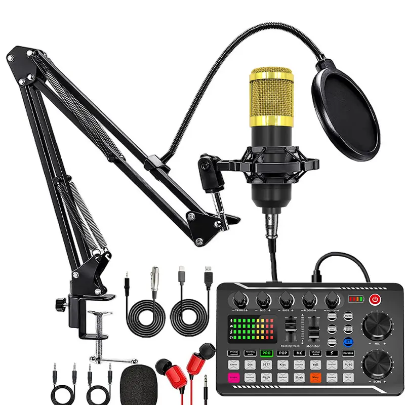 Isong f998 tùy chỉnh Card âm thanh Bm 800 Condenser Microphone Set phòng thu thiết bị chuyên nghiệp Mic BM800