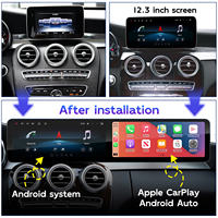 Écran de voiture Android 12,8 pouces à double écran, puce Qualcomm, CarPlay, Android Auto pour Mercedes Benz Classe C GLC W205 X253 2015-2020