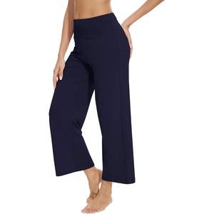 Pantalones de Yoga para Mujer al por Mayor, Pantalones Palazzo Suaves de Cintura Alta, Viscosa de Bambú, Tallas S a XXL - Product Image 4