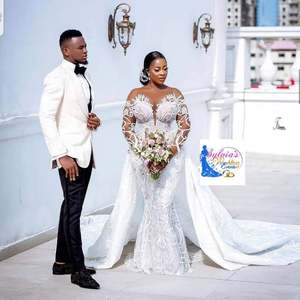 Chất Lượng Cao Tùy Chỉnh 2 Trong <span class=keywords><strong>1</strong></span> <span class=keywords><strong>Wedding</strong></span> Dress 2025 Cộng Với Kích Thước 2 Trong <span class=keywords><strong>1</strong></span> <span class=keywords><strong>Wedding</strong></span> Gown Đính Cườm Nàng Tiên Cá 2 Mảnh <span class=keywords><strong>Wedding</strong></span> Gowns - Product Image 2