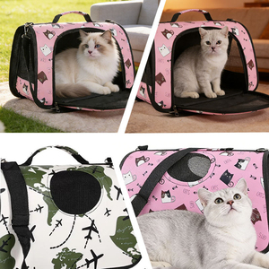 Wholesale Luxury Custom Print Zipper Closure Pet Carrier Bag Portable Outdoor Travel Foldable for <b>Cats</b> Dogs Puppies - Product Image 3