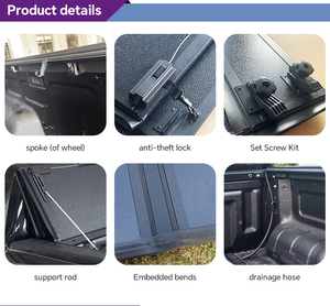 Cubierta de Caja de Camioneta Plegable Impermeable de Aleación de Metal de Cuatro Pliegues Integrada para <span class=keywords><strong>Toyota</strong></span> <span class=keywords><strong>Tundra</strong></span> 2022+ - Product Image 5