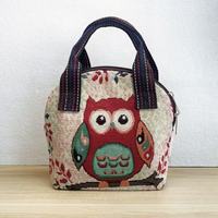Tas Kanvas Gaya Etnik untuk Wanita Desain Bordir Jacquard Berbentuk Kerang Penutup Ritsleting Tas Selempang Kartun