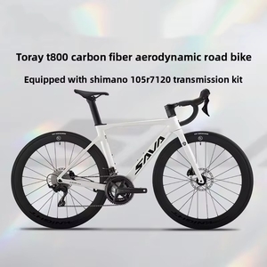 Bicicletta da Strada SAVA A7L Pro in Fibra di Carbonio, Freni a Disco Idraulici R7120 a Velocità Variabile, Ultra-leggera, Unisex, Manubrio Curvo, Verde Menta - Product Image 5