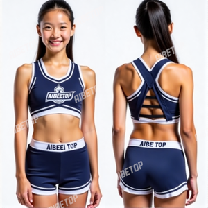 <strong>Custom</strong> Design Two-Piece Cheer Training Outfit Sleeveless Sports Bra And Flowy <strong>Shorts</strong> - Product Image 3