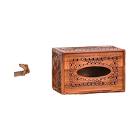Boîte à mouchoirs multifonctionnelle en bois massif de santal rouge, perforée, gravée, lavable, personnalisable, pour table, modèle grand format, nouveauté annuelle