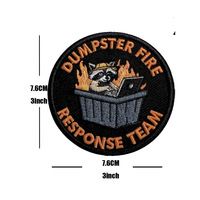 Prêt à expédier : Patch brodé motif Raton laveur pompier, insigne moral pour sacs à dos tactiques, sacs d'assaut, chapeaux