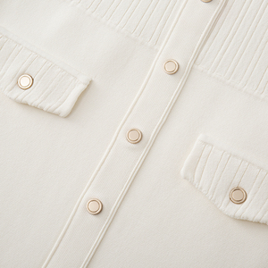 Maglione lavorato a <span class=keywords><strong>maglia</strong></span> da donna senza maniche monopetto stile primavera estate <span class=keywords><strong>Beige</strong></span> all'ingrosso produttore di maglieria - Product Image 4