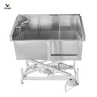 Baignoire Spa Moderne pour Animaux de Compagnie en Acier Inoxydable 304, Étanche et Facile à Nettoyer, Sèche-Chat et Chien Durable, Shampoing pour Animaux