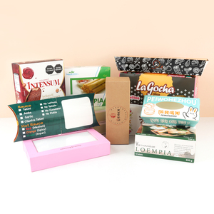 Caja de papel plegable para embalaje de panadería, diseño personalizado con logo impreso, apta para alimentos, para postres, pasteles y regalos. - Product Image 1