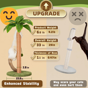 Griffoir pour chat en laine durable, 54 cm, forme <span class=keywords><strong>d</strong></span>'arbre à coco créative, base stable, facile à assembler, vente en gros pour animaux de compagnie - Product Image 2