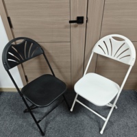 Chaise pliante en plastique à dossier éventail, avec structure métallique moderne, durable, empilable, facile à transporter, pour événements extérieurs, fêtes et banquets, vente en gros